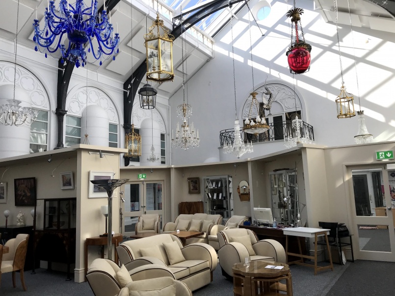 The Pantiles Arcade Tunbridge Wells displays Wilkinson chandeliers and lighting