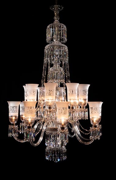 16 light Perry style chandelier with shades
