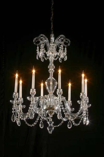 8 light Uncut Victorian style with crooks and dressings