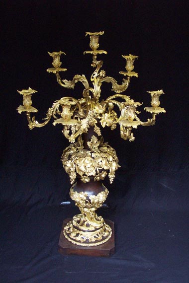 Victorian gilt and bronze candelabra