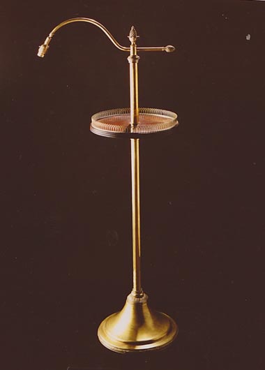 Floor lamp with galleried table