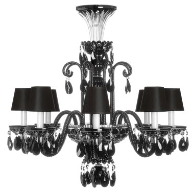Mystere 8 light black chandelier
