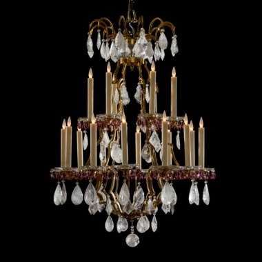 French cage chandelier with rock crystal