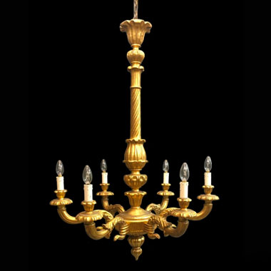 Mid 20th century giltwood chandelier