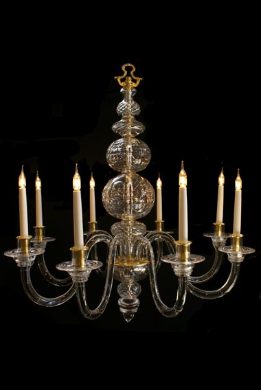 Partially cut Georgian style chandelier