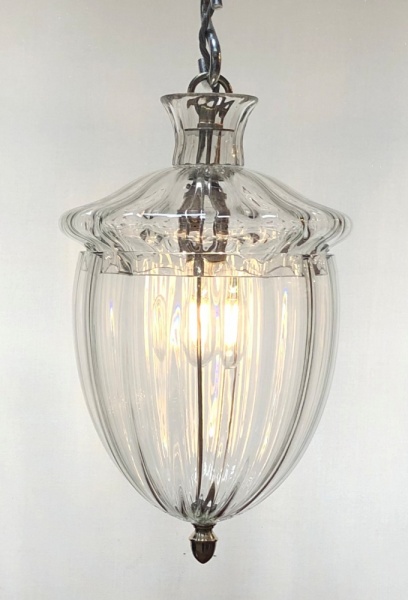Ribbed glass lantern