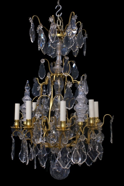 8 light French cage style chandelier