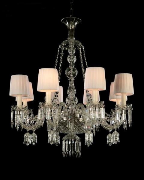 8 light crystal chandelier with shades