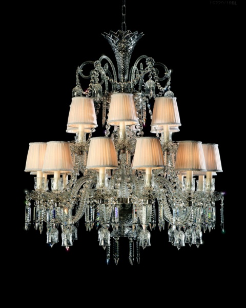 18 light crystal chandelier with shades