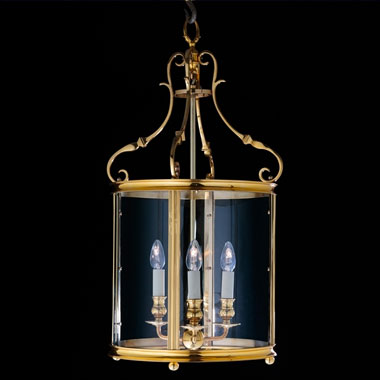 Large solid brass circular lantern
